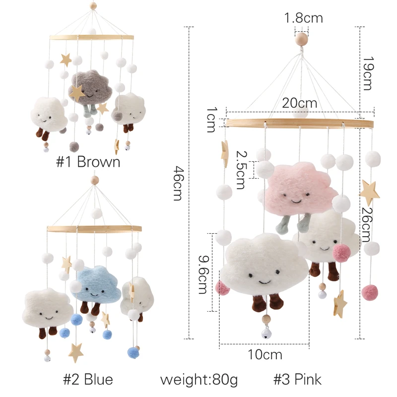 Nuage hochets bébé berceau Mobiles jouets 0-12 mois cloche boîte à musique nouveau-né lit cloche enfant en bas âge hochets carrousel pour jouet Musical cadeau