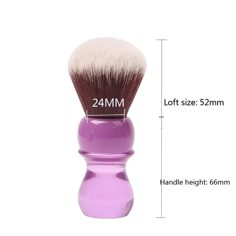 YAQI Wet Shaving Brush 24mm Purple Handle Mink Synthetic Hair Knot Mens 2026 New Arrival！