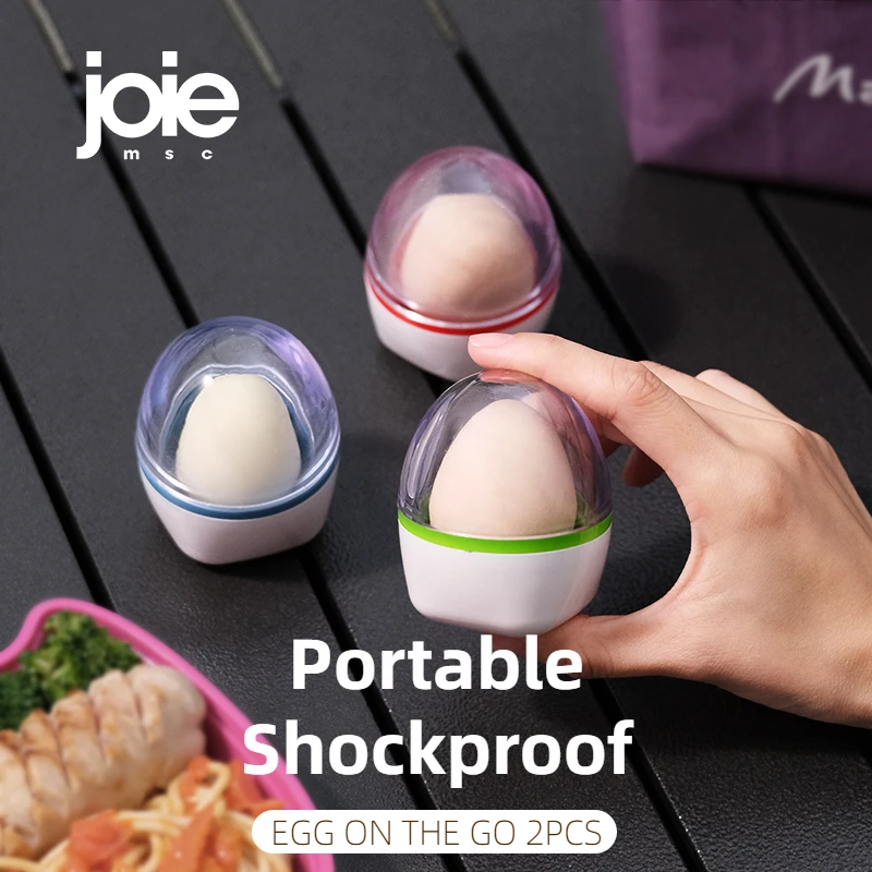 Joie Portable Egg Case 2pcs Egg Cup Egg Storage Box Shockproof Container Egg Holder For Outdoor Camping School Breakfast Lunch