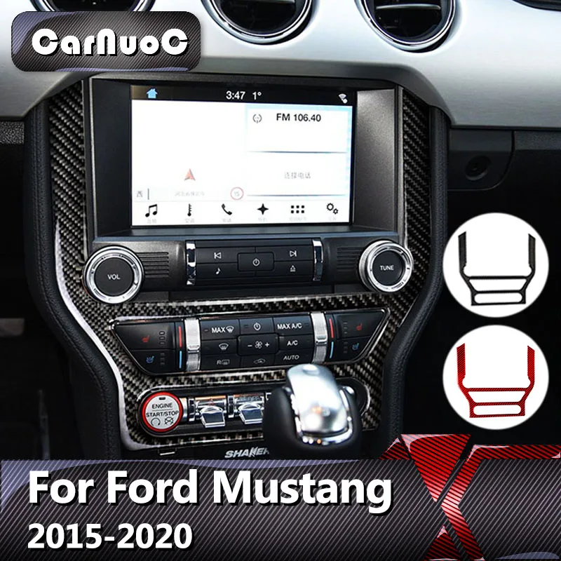 

Carbon Fiber CD Panel Surround Stickers Car Interior Decorative Auto Accessories For Ford Mustang 2015 2016 2017 2018 2019 2020