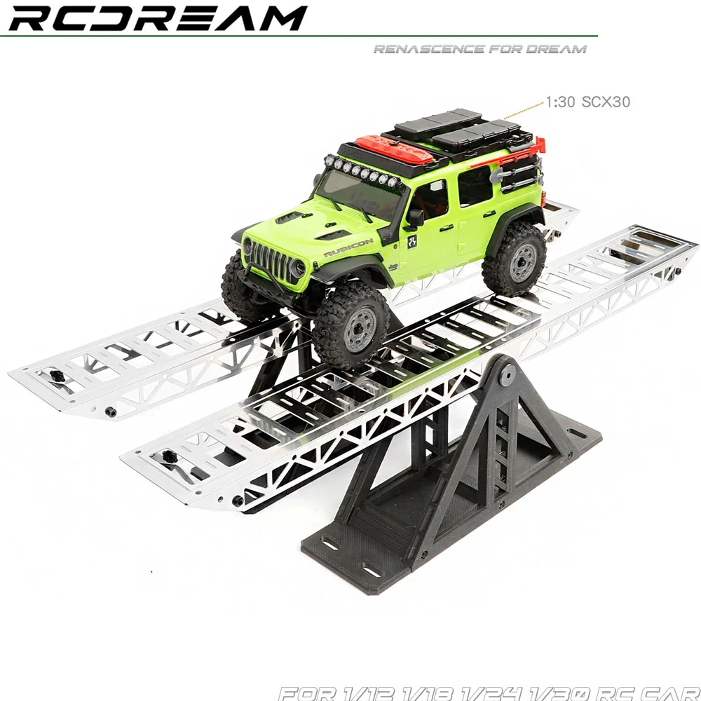 Rcdream Aluminum Rc Seesaw Simulation Obstacle Prop For 1/12 1/18 1/24 1/30 Rc Crawler Desktop Off Road Course Accessory