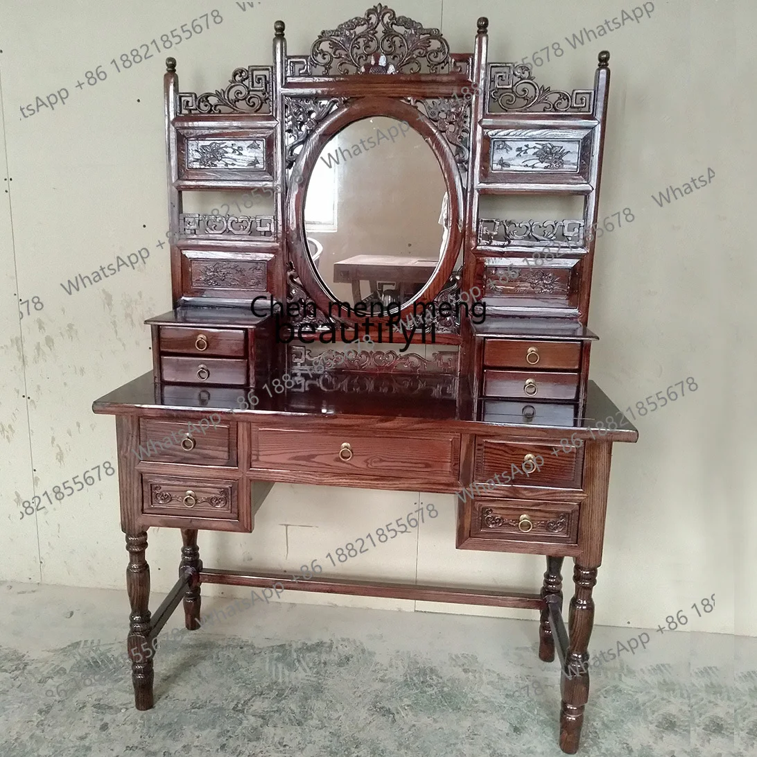 X  Solid wood dresser log antique classic makeup table bedroom makeup table