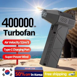 Ventilatore violento 200000 RPM Potente soffiatore d'aria Aspirapolvere Tipo-C Ricarica Venti forti 53 m/s Soffiatore a getto turbo senza spazzole ﻿