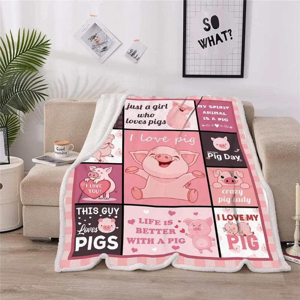 Pig Blanket Gifts for Pig Lovers Blanket Pig for Kids Just a Girl Like Pig Throw Blankets for Couch Bed Sofa Piggy Gifts