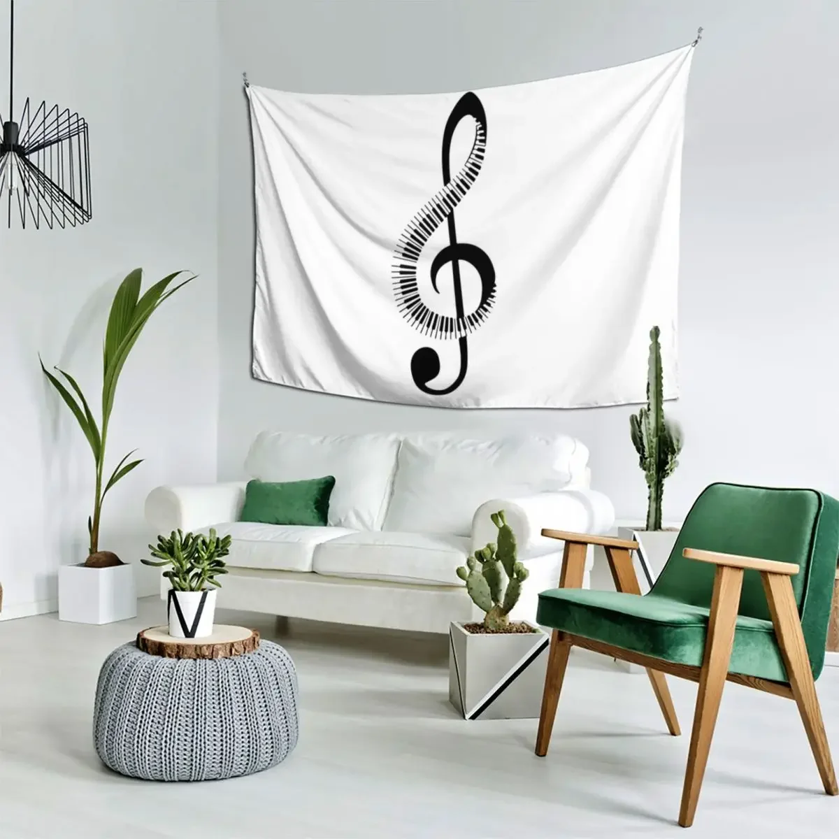 

Love Music, Clef, Treble Clef, Musician Tapestry Wall Art Room Decor Korean Style Tapestry
