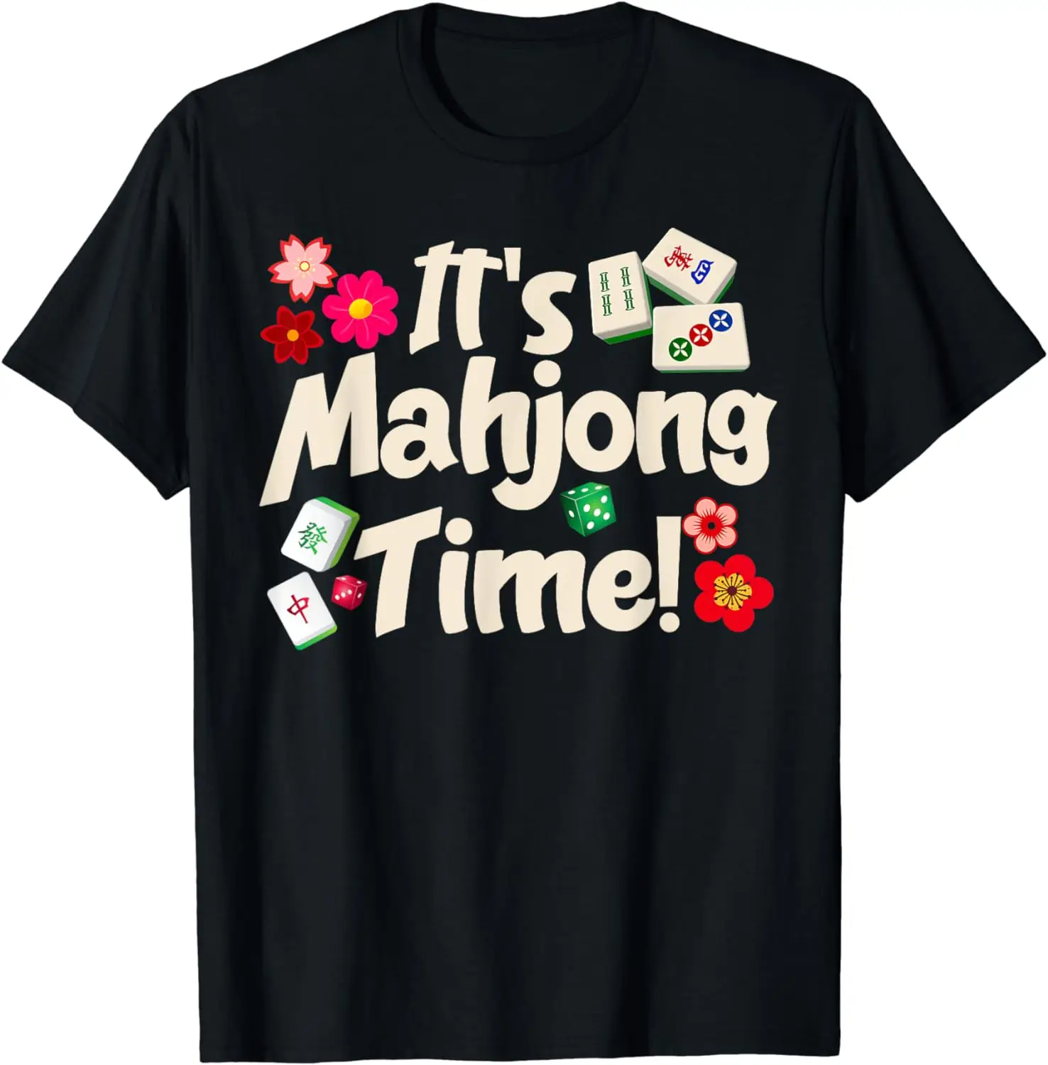 Funny Its Mahjong Time Majiang Board Game Chinese Womens T-Shirt Graphic T Shirts  Women Clothing Tops Ropa De Mujer