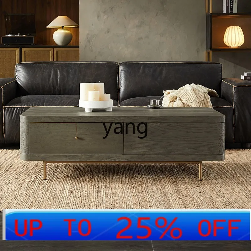 LH  modern simple living room storage coffee table light luxury minimalist retro solid wood tea table
