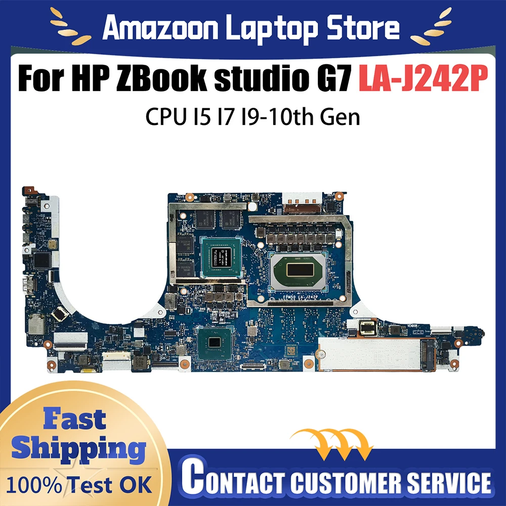 

For HP ZB00k studio G7 Laptop Motherboard LA-J242P M12875-601 SRH8Q i7-10750H T1000 4G N19P-Q1-A1 Mainboard ZBook 100% tested
