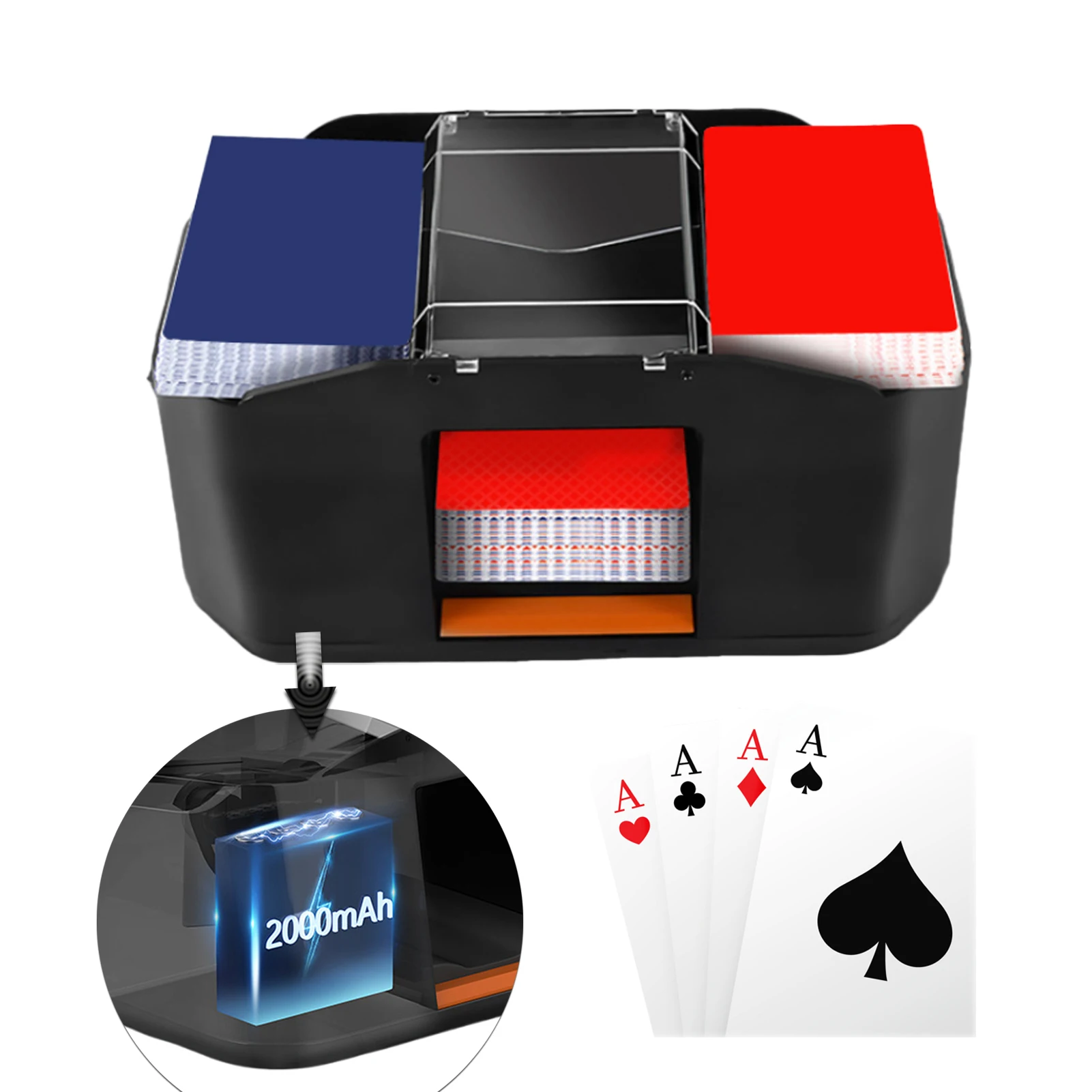 2000mAh Rechargeable Automatic Card Shuffling Machine Electric Poker Card Shuffler Tool Device For Card Games Home Party