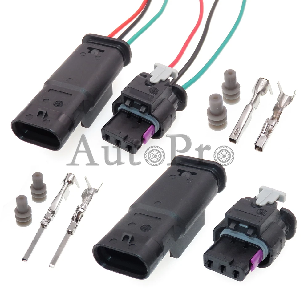 1 Set 3 Hole 1718653-1 2-1718652-3 AC Assembly Auto Cable Harness Socket for VW Audi 4F0973703A Car Reversing Radar Plug