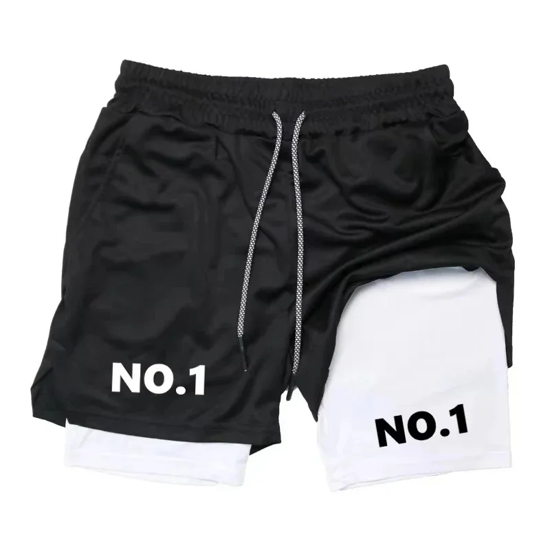 Men's New-Style Double-Layer 2-in-1 Sport Quick-Dry Towel Loop Fitness Training Bottoms Fashion Athletic Summer Activewear Short