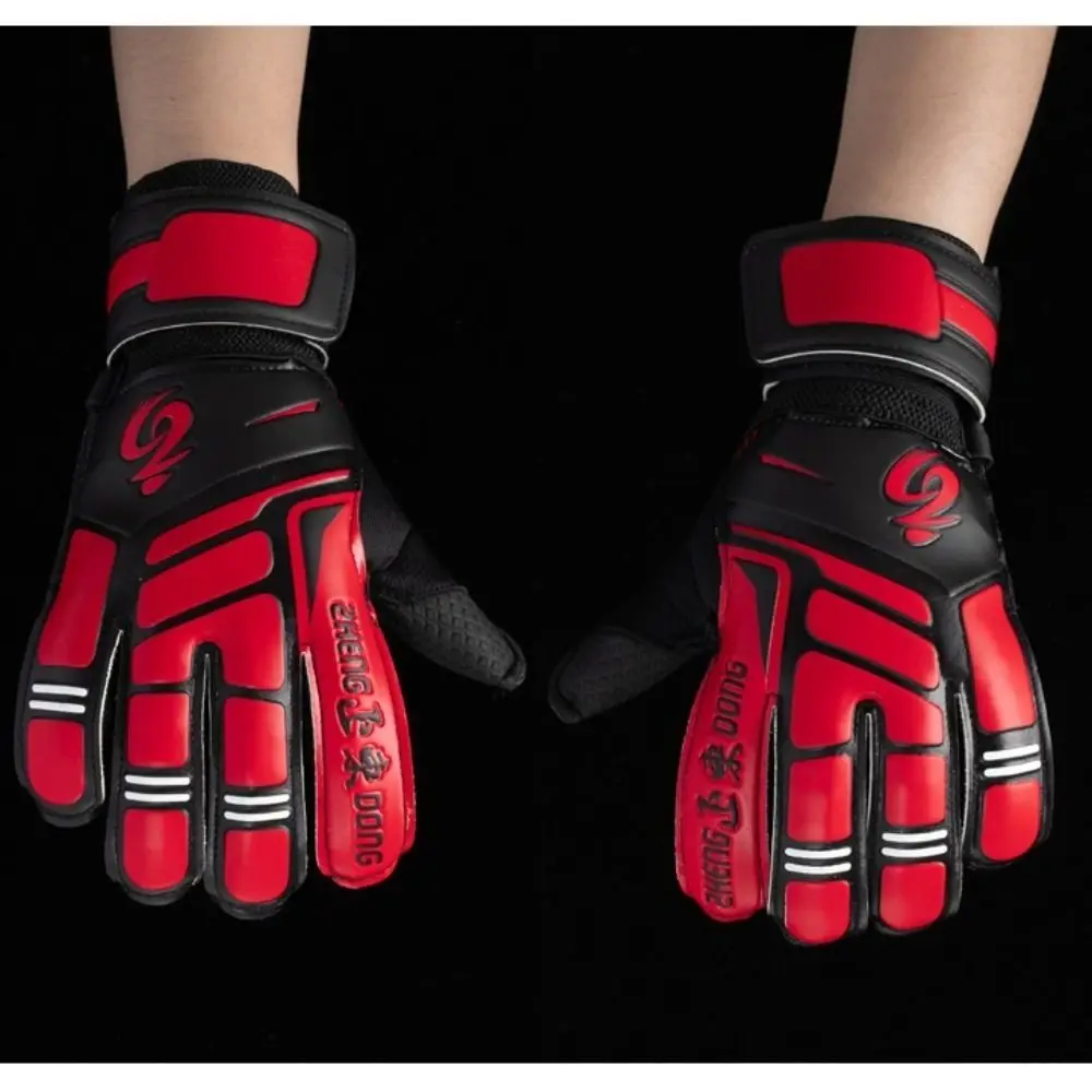 ถุงมือผู้รักษาประตูระบายอากาศ 1 คู่ Anti-SLIP สวมใส่ถุงมือฝึกอบรมผู้รักษาประตู Comfort หนา Latex ถุงมือฟุตบอล