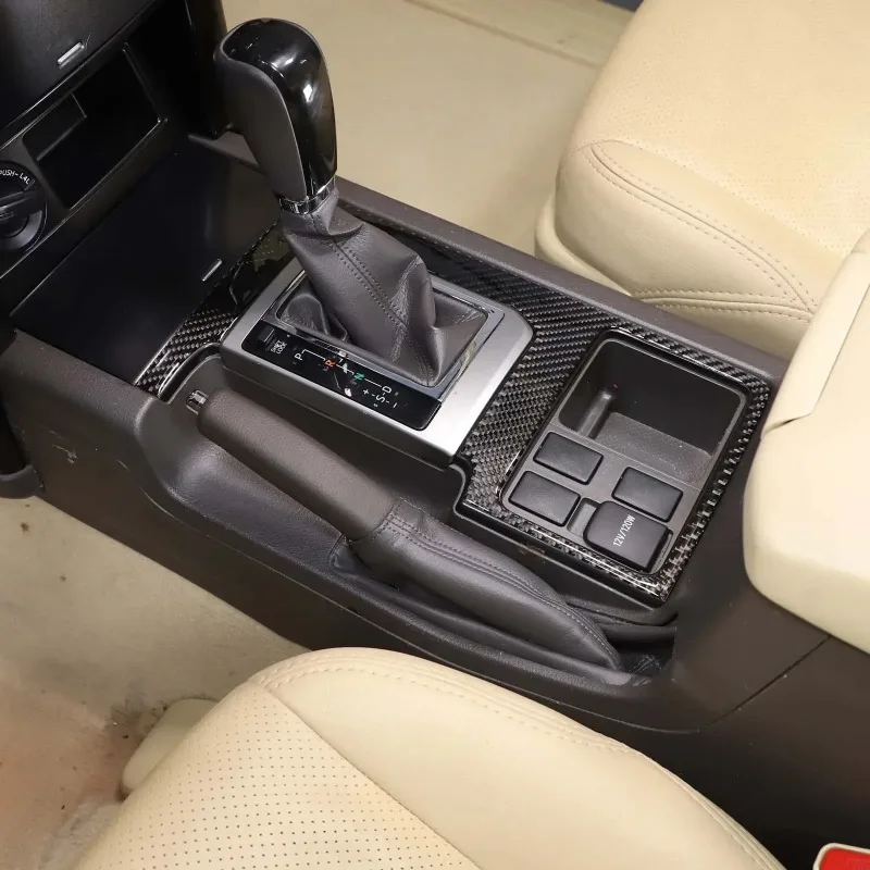 

For Toyota Cruiser Prado 10-17 Soft Carbon Fiber Car Central Control Gear Panel Frame Sticker Interior Car Accessories(LHD RHD)