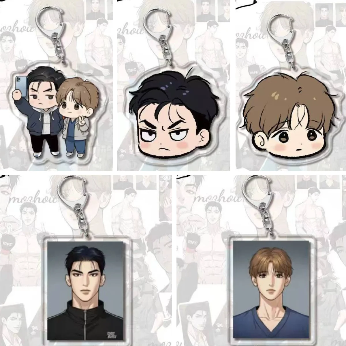 2024 Anime Korean Manga BL Manwha JinxJoo Jaekyung Kim Dan Keychain Cartoon Creative Cartoon Figure Two Side Acrylic Keyring