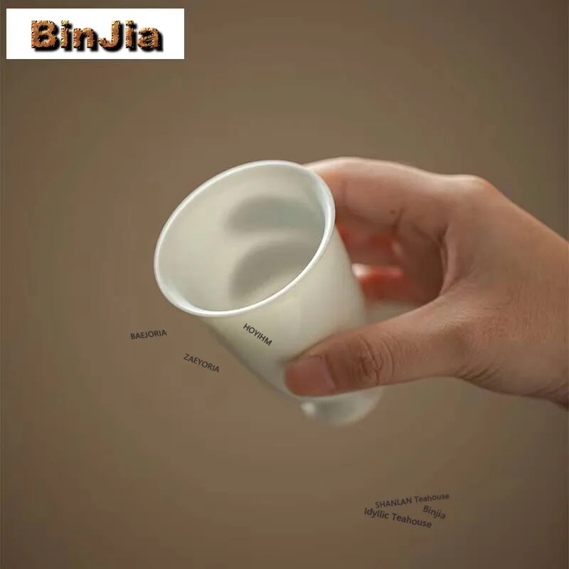 60ml Jingdezhen Ultra-thin Tire Tea Cup Pure Handmade Ceramic Smlling Fragrance Cup Master Cup Tea Mug Household Kung Fu Teaset
