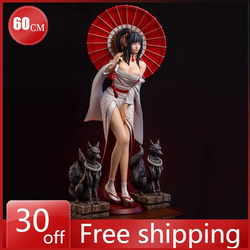 60ซม.NARUTO Figures Hyuga Hinata Action Figurine Ver. GK อะนิเมะ Action Collection PVC รูปปั้นของเล่นสําหรับของขวัญเด็ก