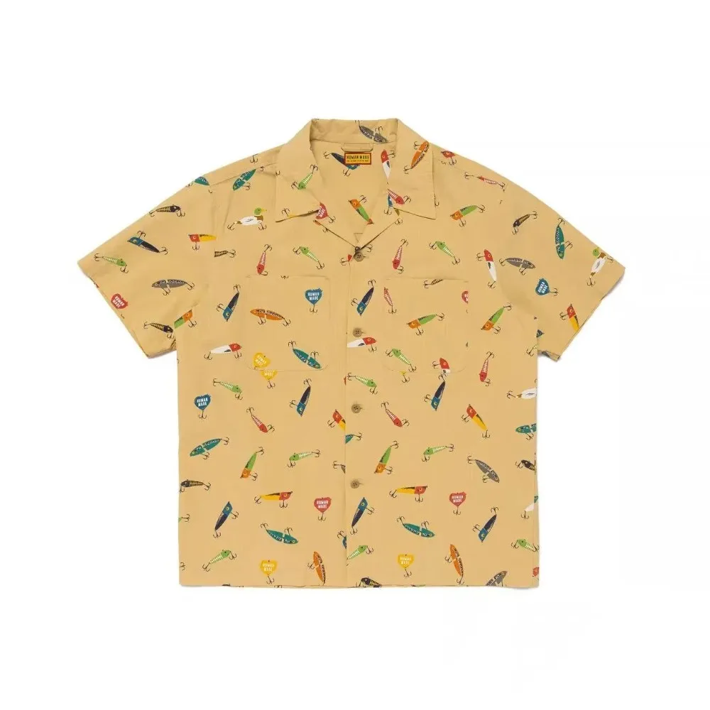 2026 Summer New HUMAN MADE Full Print Hawaiian Shirt Japanese Retro Unisex Beach Short Sleeved Shirt