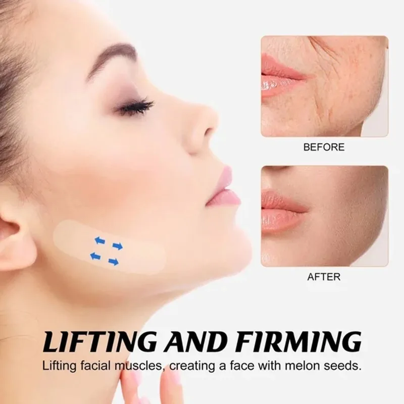 40Pcs Lifting Face Stickers Invisible Transparent Thin Face Patches Lift Tools V-Shape Face Wrinkle Sagging Skin Adhesive Tape image 5