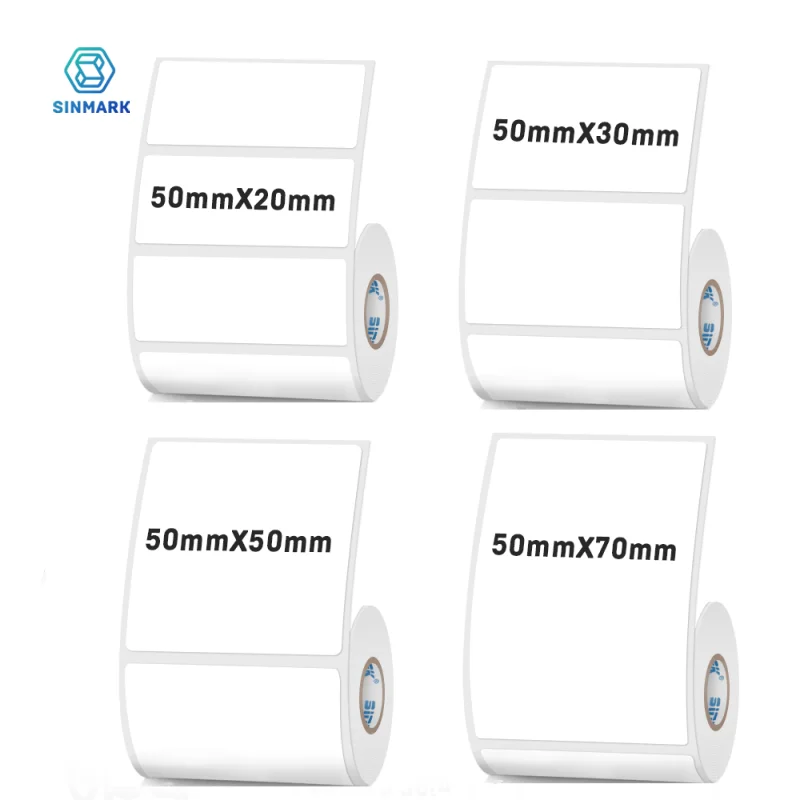 50mm Width Thermal Label Sticker White Self-Adhesive Label Paper Clothing Commodity Price Tag Suit for Phomemo SINMARK Printer