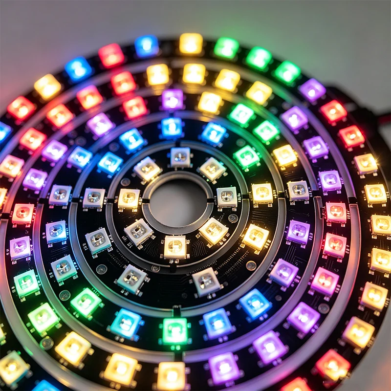 5/10PCS WS2812B Individually Addressable RGB LED Ring Module,8/12/16/24/32/40 Pixels Full Color Round LED Circle Light DC5V