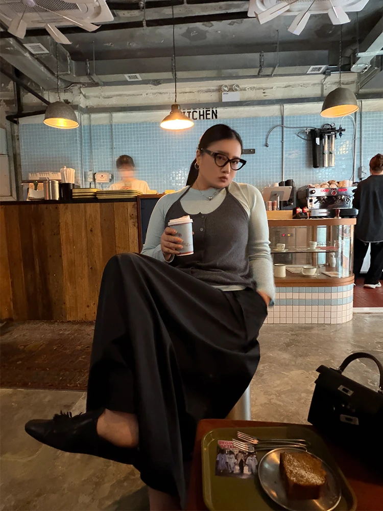 

plus Size Women's Fashion Set round Neck High Waist Elastic Casual Long Sleeve Inner Wear Two-Piece Suit Daily Comfortable El...