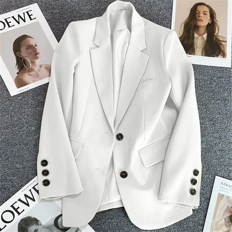 Candy Color Blazer Women Suit Long Sleeve Korean Chic Coats Black Blazer Office Ladies Tops Spring Autumn Jacket New