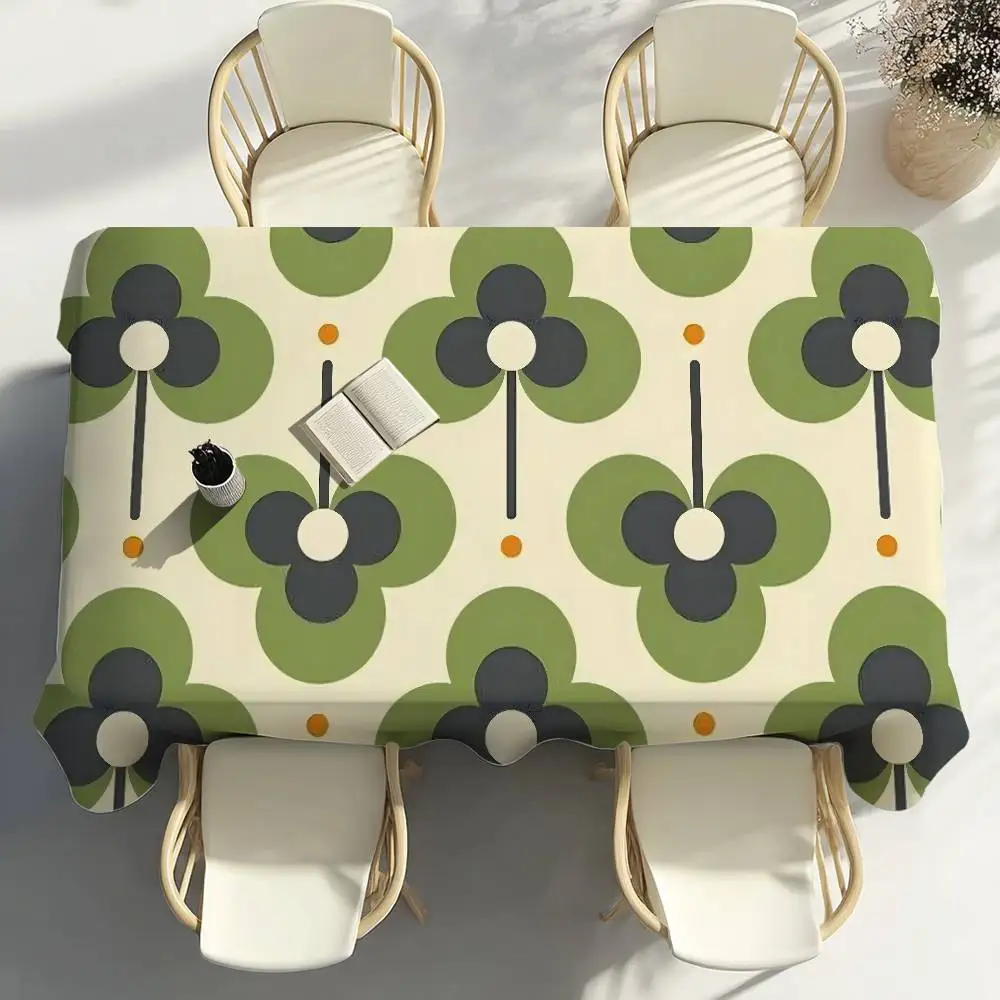O-Orla Kiely Flower Table Cloth Home Party Picnic Dining Room Kitchen Patios Stain-Proof Polyester Table Cloth