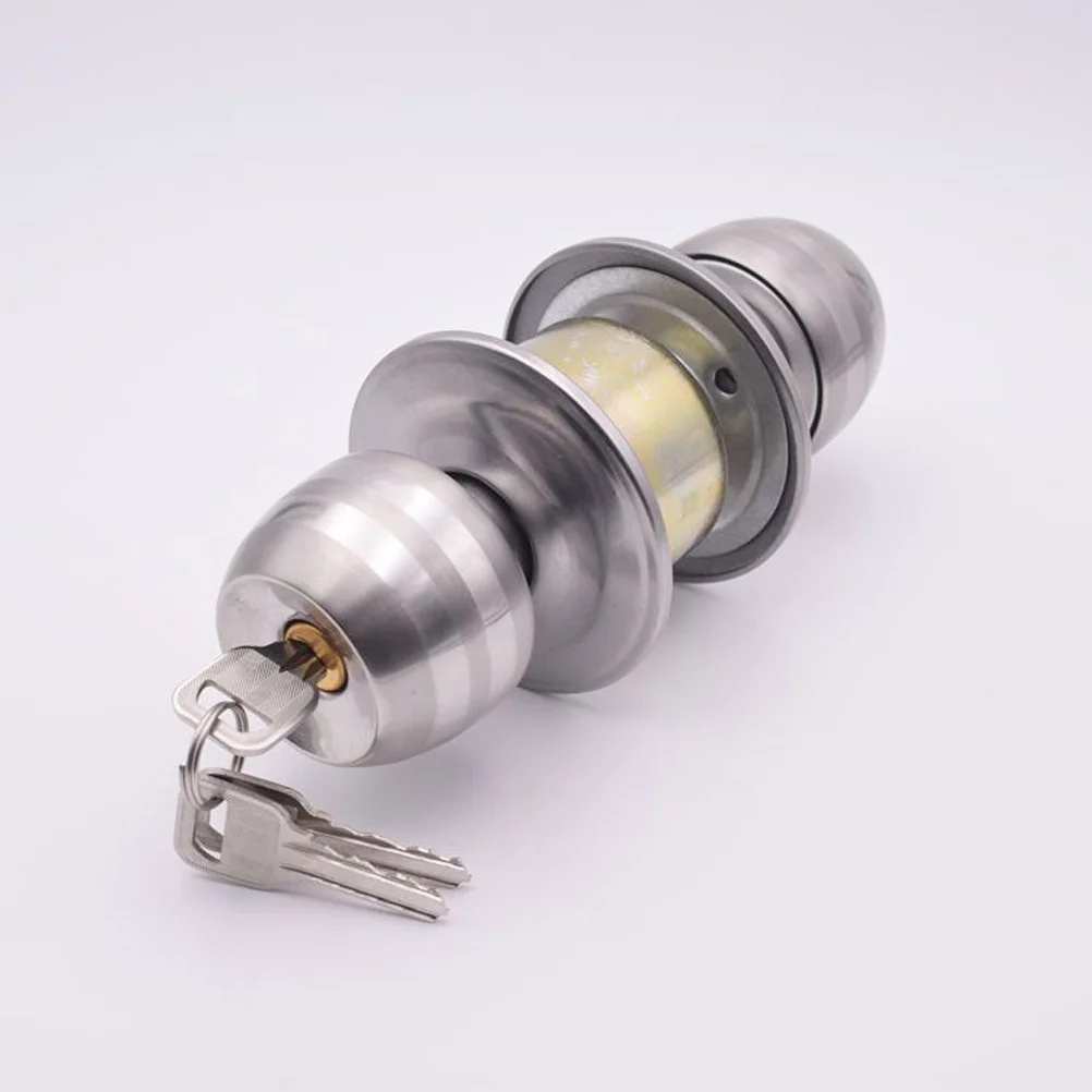 

Ball Keyed Door Knob Lock Set Includes Stainless Steel for Bedroom Bathroom Doors Door Locks with Keys