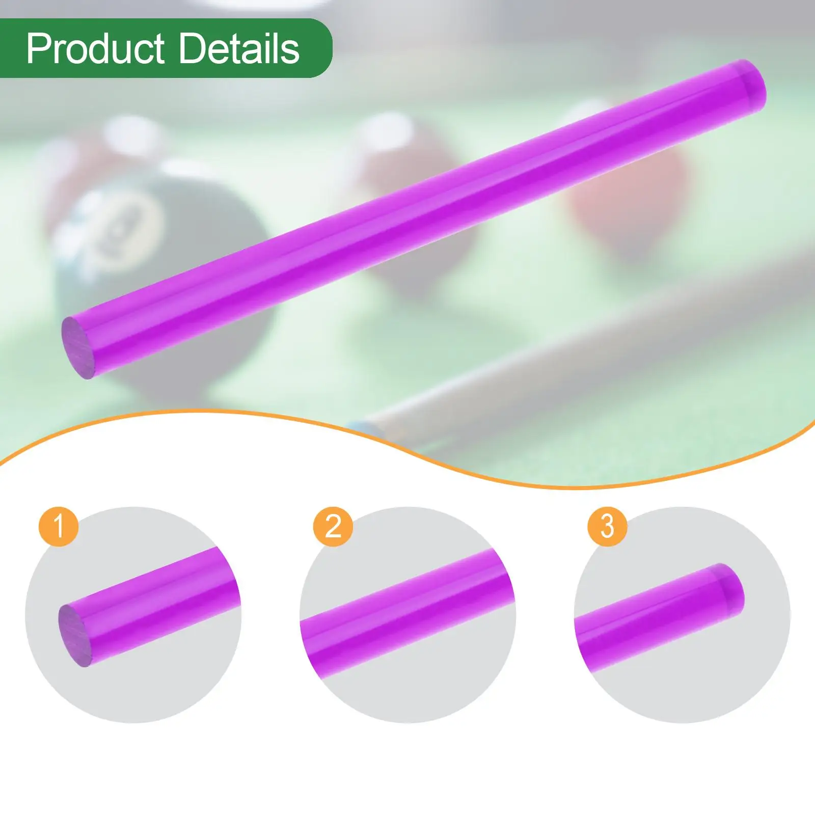 Pool Cue Ferrule Replacement Rod Acrylic Durable Billiard Accessories Professional Repair Part for 9 Ball and Large Tip Cues