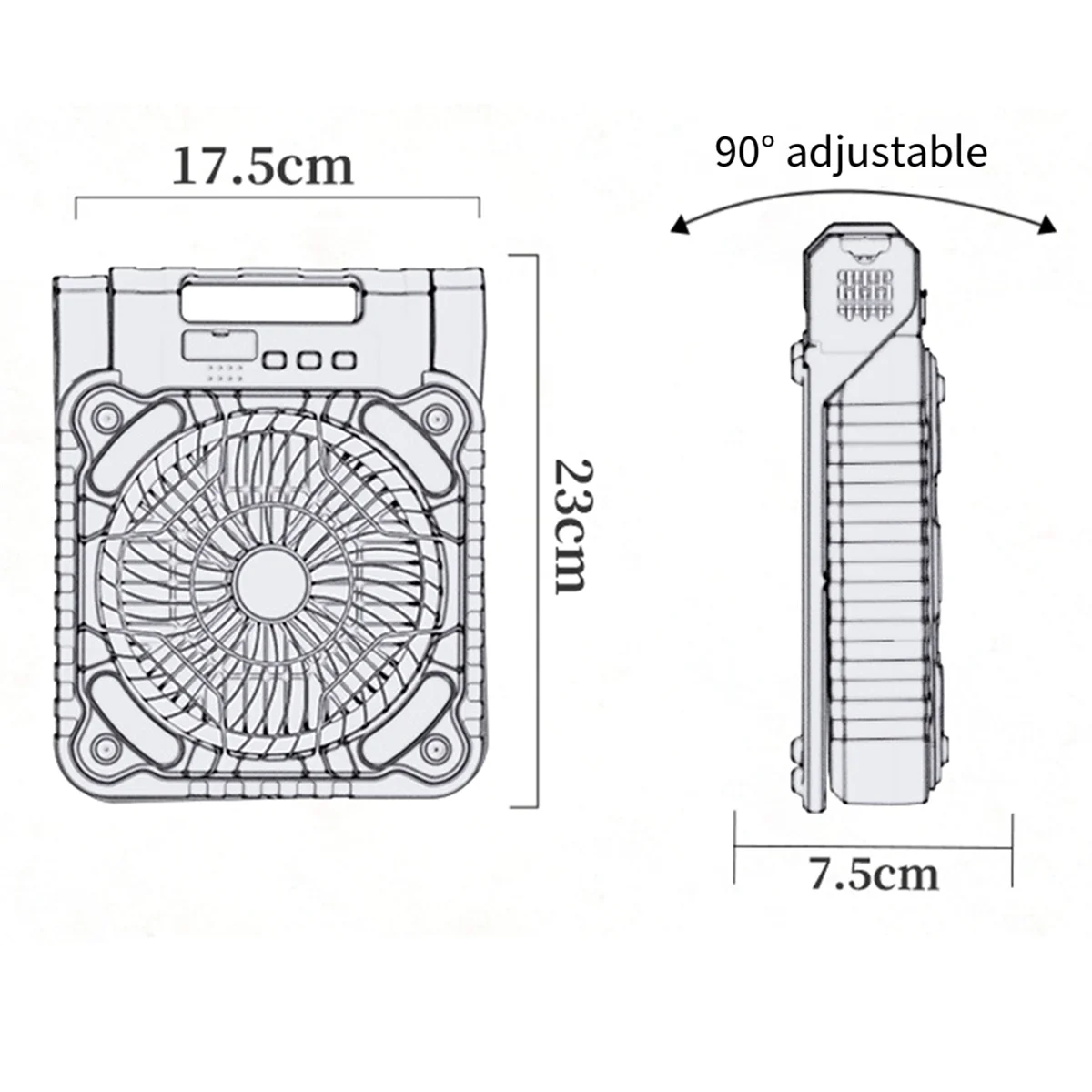 

NEW Solar Powered Fan Camping with LED Light, Portable Camping Fan with Solar Panel, Rechargeable Tent Camp Fan