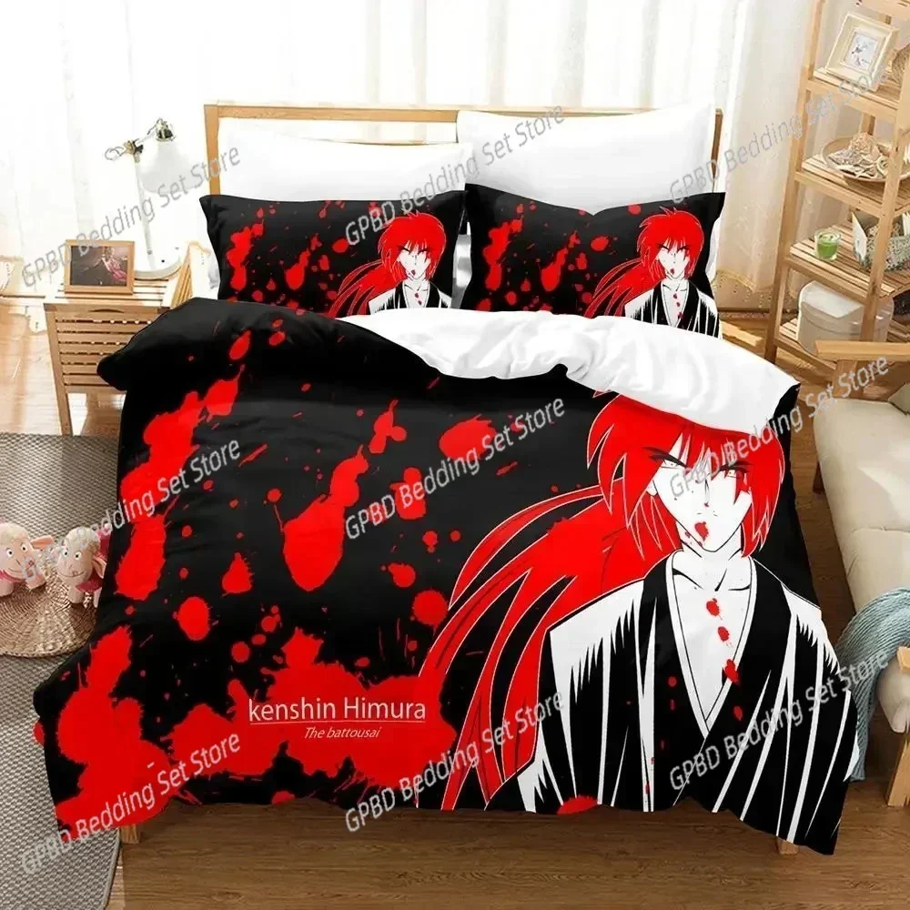 

Anime Rurouni Kenshin Bedding Sets Exquisite Bed Supplies Set Duvet Cover Bed Comforter Set Bedding Set Luxury Birthday Gift