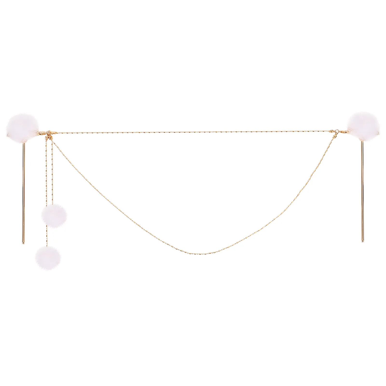 

Chinese Style Double Chain Hairpin Tassel Hair Stick Hair Fork for Women Girls Retro Bun Decor ABS Zinc Alloy Fade Resistant