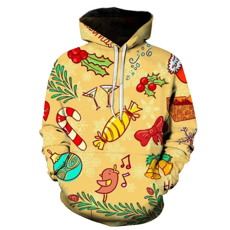 Y2K New Men's Women's Couple Hoodies Sweatshirts Cute Pattern Casual Men's Pullover Merry Christmas Cartoon Fashion Man Hoodie