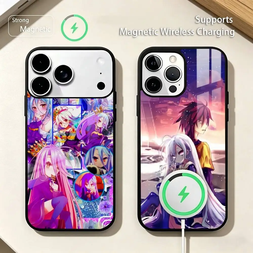 

Anime N-No Game No Life Phone Case For iPhone17,16,15,14,13,12,11 Plus,Pro Supports Magnetic Wireless Charging