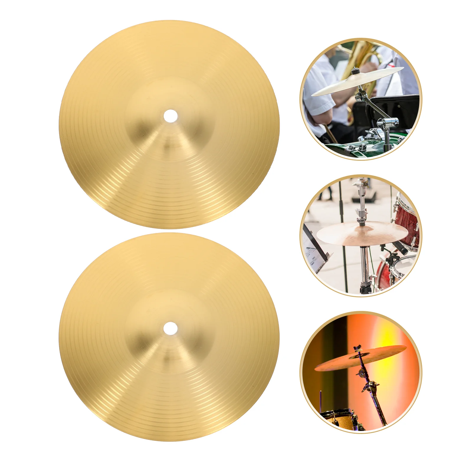 

2 Pcs Jazz Drum Crash Cymbal Cymbals for Drums Practice Brass Musical Instrument