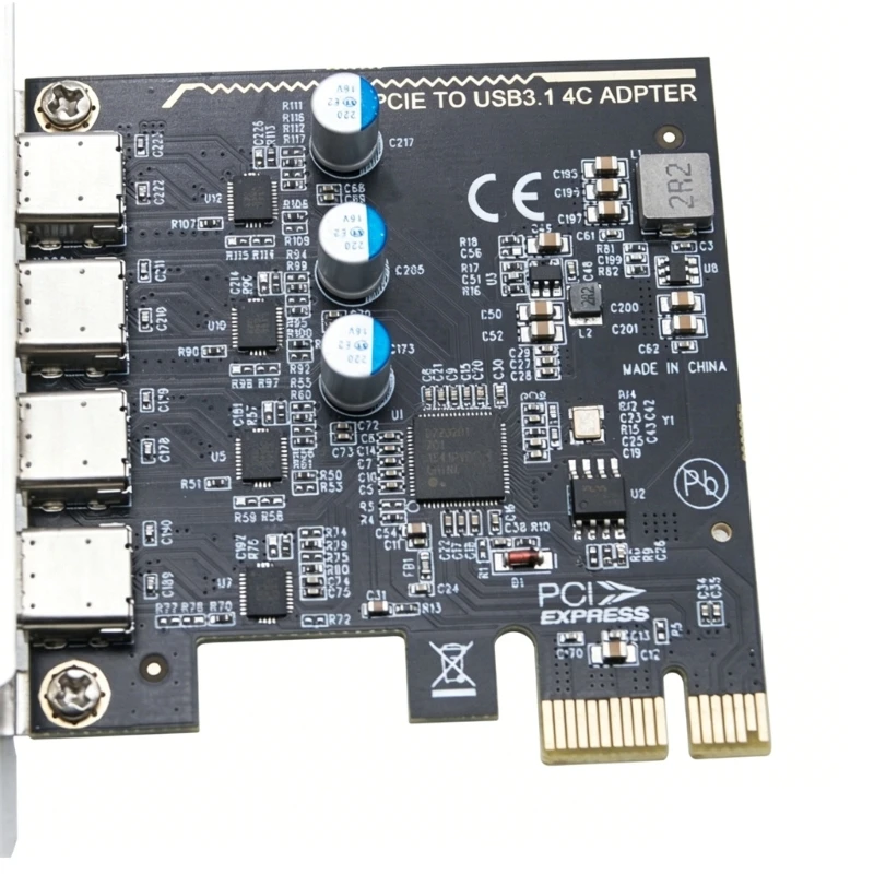 PCIE to 4 Port Type C Expansion Card USB 3.2 GEN1 5Gbps Convert Card Controller Adapter for Desktop Accessories 