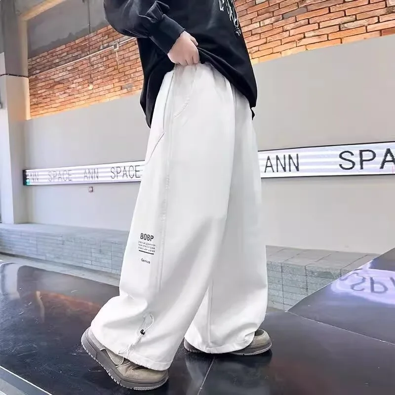 UNITIM Spring Children Boys Trouser Loose Elastic Waist Junior Boys Long Pants 4-14Y Boys Casual Sweatpants Young Teens Boy Pant
