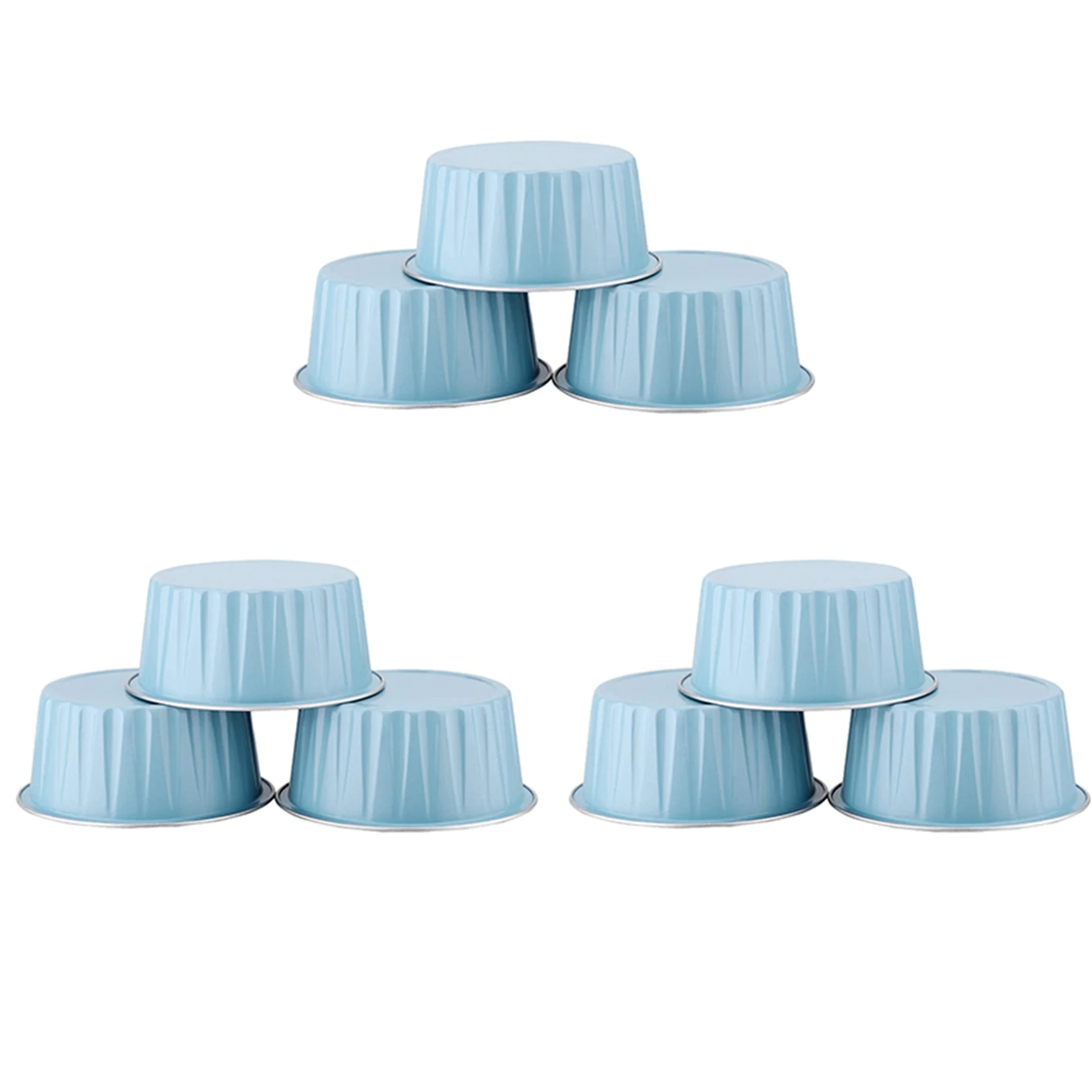 

ABMR-300Pcs 5Oz 125Ml Disposable Cake Baking Cups Muffin Liners Cups With Lids Aluminum Foil Cupcake Baking Cups-Blue