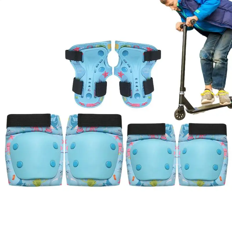 

Kids Protective Gear Set Wrist Guards For Roller Skating Skateboard Knee Guards Adjustable Scooter Elbow Pad No Discomfort