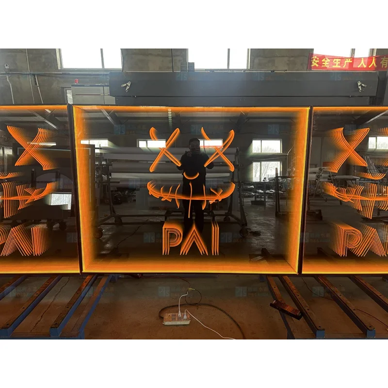 custom.Abyss Mirror Mirror LED Neon Sign Glass Material Buildings Weddings Style Academy Awards Shows