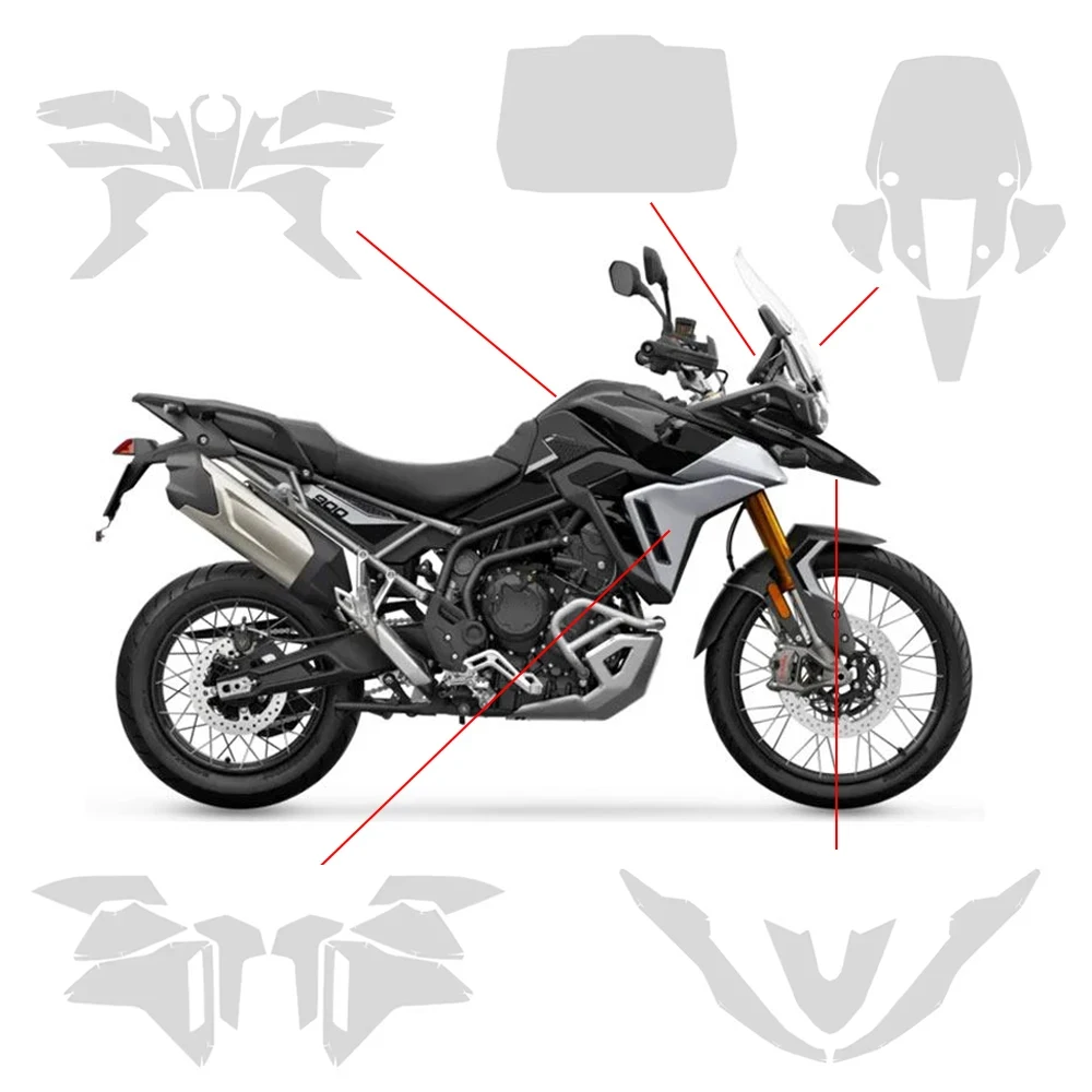 For TIGER 900 Tiger900 Rally Pro 2024- PPF Motorcycle TPU Protective Film Accessories Anti-scratch Invisible Protectve Film