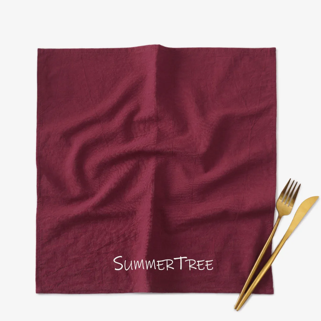 Cloth Napkins 40cm X 40cm Plain Washable 100% Cotton for Wedding Reception Party Home Anniversaire Table Napkin Dining Decor