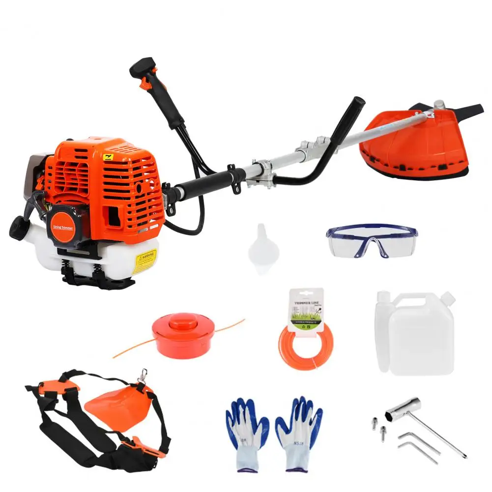 Gas String Trimmer, 52cc Weed Wacker Gas Powered, 2 in 1 Cordless Hedge Trimmer, 2-Stroke Brush Cutter, Handheld Weed Eater