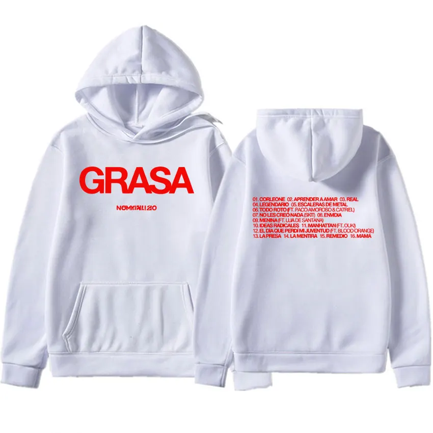 Nathy Peluso Grasa ツアー アルバム 2025 パーカー chandal ファッションヒップホップトレーナー男性快適な美的トレーナーストリート