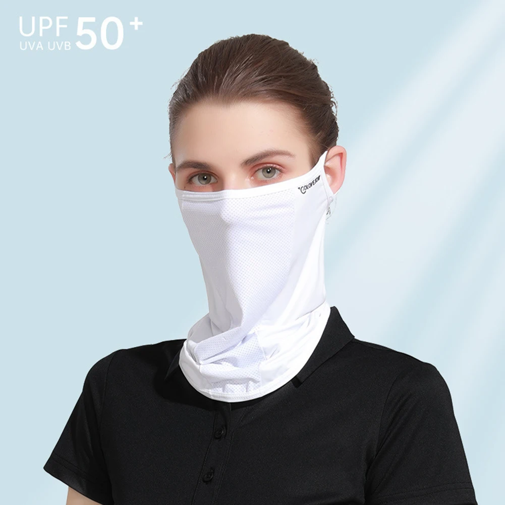 Unisex Full Face Sun Protection Mask Breathable Ice Silk Running Sports Mask Adjustable Anti Ultraviolet Thin for Outdoor Golf