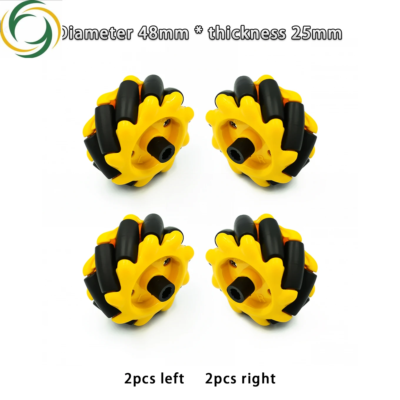 4pcs/lot 48mm 60mm 80mm 97mm High Hardness Plastic Mecanum Wheel Omni-Directional for TT Motor Smart Robot Car with 6mm hubs