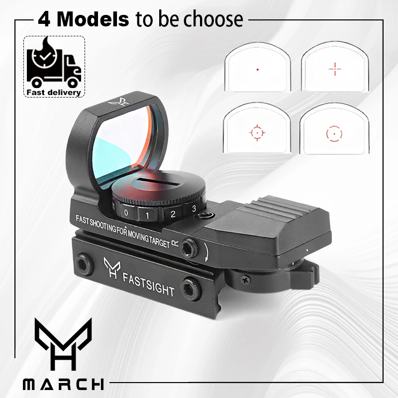 

March Hot 11/20mm Rail Riflescope Hunting Optics Holographic Red Dot Sight Reflex 4 Reticle Tactical Scope Collimator Sight