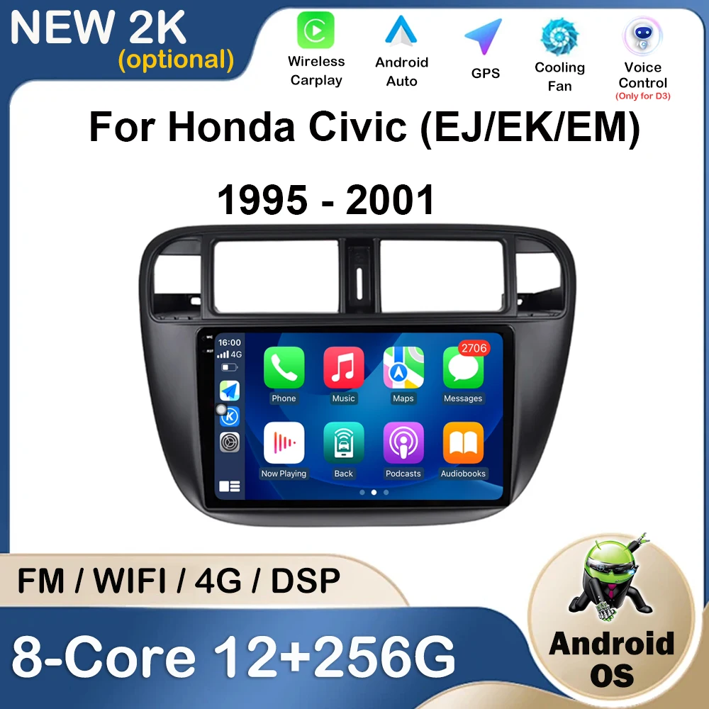 

For Honda Civic (EJ/EK/EM) 1995 - 2001 DSP Stereo Car Radio Video Multimedia Player GPS Navigation HD Wireless Bluetooth