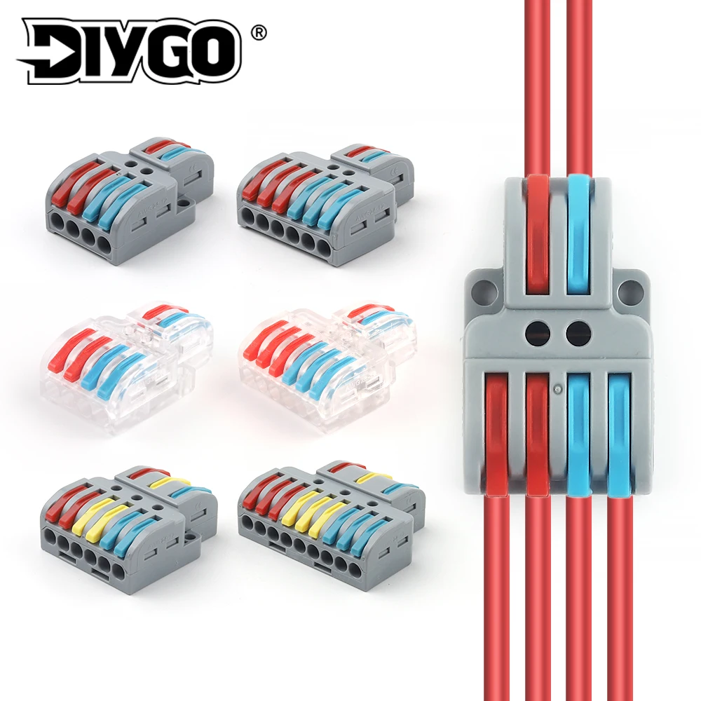

25PCS Quick Connector Splicing Electrical Conductors Wiring Cable Splitter 2/3-Pin Universal Compact Push-in Home Terminal Block