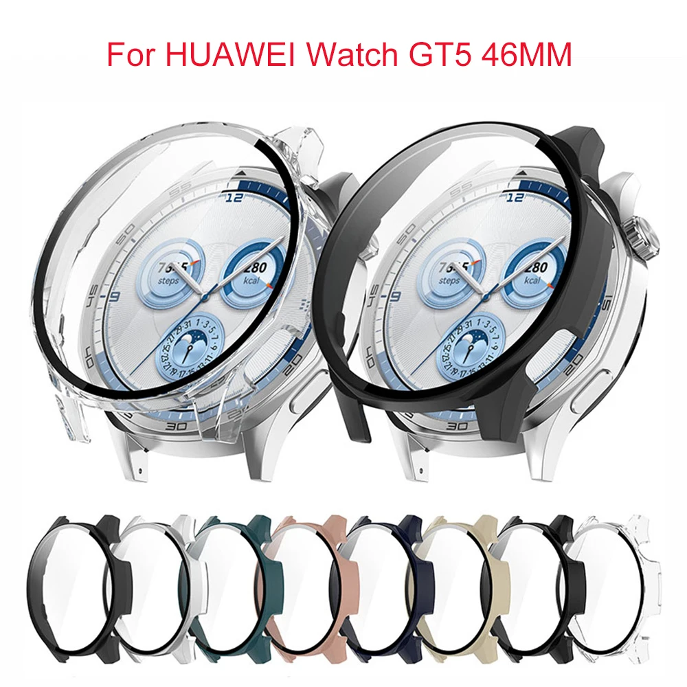 

PC + Tempered Film Case for Huawei Watch GT5 Pro 46mm Wrap-around Anti-scratch Full Cover Screen Protector Watch Case Watch Part